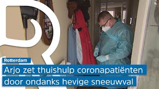 Niet genieten van de sneeuw maar zorgen dat thuishulp coronapatiënten blijft doorgaan [upl. by Haag]