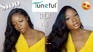 TUNEFUL HAIR REVIEW I AFFORDABLE LACE FRONT WIG I ALIEXPRESS [upl. by Saltzman]