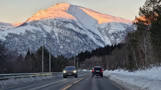 DRIVING IN NORWAY DURING WINTER  Molde to Kristiansund [upl. by Nyssa]