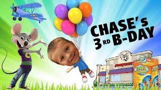 Chases 3rd Birthday Party  Chuck E Cheese w HUGE Present  Juggle Bubbles [upl. by Trocki]