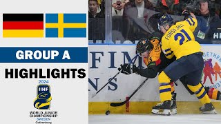 Sweden vs Germany Full Highlights  Group A  2024 IIHF World Junior 12282023 [upl. by Feucht]