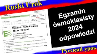 Rosyjski 148  Egzamin ósmoklasisty 2024 Odpowiedzi A2 [upl. by Adnoloy]