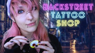 ASMR  BACKSTREET TATTOO SHOP  Getting a quotTotally Safequot Stick amp Poke from a Questionable Stranger [upl. by Palumbo513]