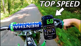 Kx250 Top Speed GPS Top Speed Run 2003 Kawasaki Kx250 [upl. by Bernadina457]