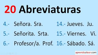 20 ejemplos de abreviaturas [upl. by Risteau]