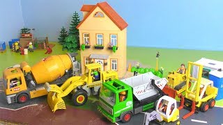 Bagger Lastwagen amp Trucks  Baustelle für Kinder Playmobil Vehicles for Kids [upl. by Uhthna]