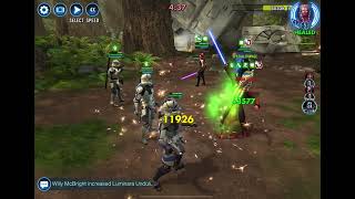 SWGOH Grand Arena Clone Trooper Captain Rex Omicron vs Emperor Palpatine Lead [upl. by Yblok983]