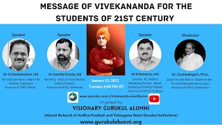 Webinar Message of Vivekananda for the students of 21st Century by AP amp TS Gurukul Alumni [upl. by Arondell]