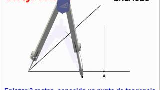 DIBUJO TÉCNICO Enlace de dos rectas conocido un punto de tangencia [upl. by Oika]