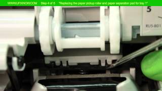 HP Laserjet 4250 Series  Replacing the pickup roller amp separation pad Step 4 [upl. by Dnar]