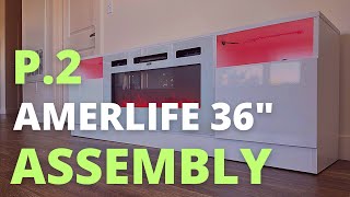 Amerlife TV Stand with 36quot Fireplace Assembly  Bhhatu Media Console  TV Stand w Fireplace Assembly [upl. by Heidt]