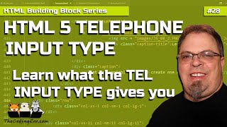 HTML 5 Telephone Input Type  Tel input type  HTML Building Blocks Lesson 28 [upl. by Adnarram]