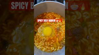 Spicy Beef Ramen w Egg fypシ゚viral Noodles ramen beef spicy asmr cravingsatisfied [upl. by Hsetirp]