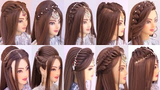 10 super Elegant open hairstyle for Diwali l bridal hairstyles kashees l engagement look [upl. by Ekram312]