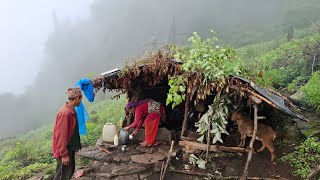 Naturally Peaceful And Beautiful Himalayan Mountain Village Life in Rainy Season  Rural Life Nepal [upl. by Elah]