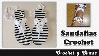 Sandalias tejidas a crochet para mujer 👡 [upl. by Keraj811]