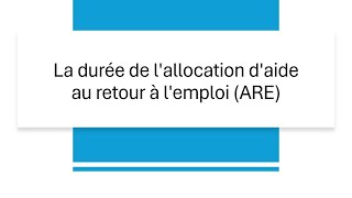 Tout savoir sur le calcul de la durée de lallocation ARE en 2024 [upl. by Adnav]