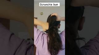 10 sec ✅️ scrunchie bun hairstyle hairstyle hairtutorial ytshort [upl. by Lyontine]