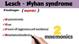 Lesch  Nyhan syndrome  lesch nyhan syndrome etiology findings treatment  medicalmnemonics786 [upl. by Enitsugua786]