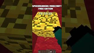 Minecraft Free Edition Speedrun PB minecraft shorts minecraftshorts [upl. by Idzik]