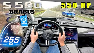 Mercedes S Class W223 S580 V8 BRABUS  0250 ACCELERATION amp TOP SPEED [upl. by Kreis]