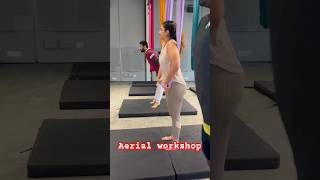 Aerial yoga new flow  Aerial yoga workshop  Flying yoga beginners class for girls aerialvideo [upl. by Flemings]