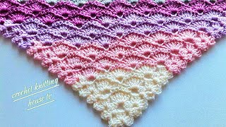 magnifique❗️châle débutant au crochet élégant super facile pour débutants châle triangle au crochet [upl. by Bentlee]