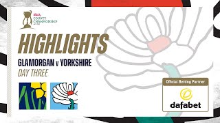 Highlights Glamorgan vs Yorkshire  Day Three  Yorkshire close in on victory [upl. by Gaulin]