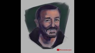 Ricky Gervais Portrait Painting [upl. by Seravaj]