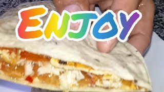 asmr enjoy breakfast with a wrap eggomellete [upl. by Attelrak]