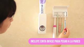 Porta Cepillo y Dispenser de pasta dental Touch Me Blanco [upl. by Amilah]