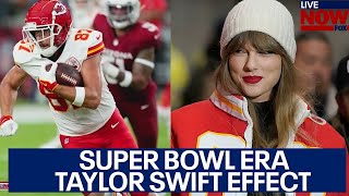 Super Bowl LVIII 2024 Taylor Swift NFL era as Chiefs vs 49ers in Las Vegas NV  LiveNOW from FOX [upl. by Aihsatal160]