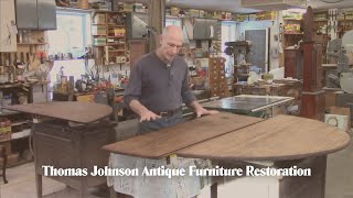 Restoring an early 18th c Dropleaf Dining Table  Thomas Johnson Antique Furniture Restoration [upl. by Anaig923]