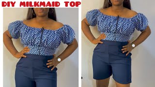 How to draft a MILKMAID TOP PATTERN  Easiest method [upl. by Ecirual]