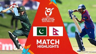 Pakistan v Nepal  Match Highlights  U19 CWC 2024 [upl. by Drageruaeb753]