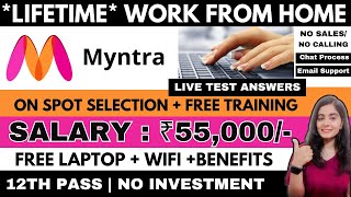 MYNTRA  LIVE TEST ANSWERS  WORK FROM HOME JOBS 2024  ONLINE JOBS AT HOME  12TH PASS  NO FEES [upl. by Jeniffer]