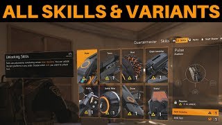 The Division 2  ALL SKILLS amp SKILL VARIANTS LEVEL 1  30 [upl. by Idola424]