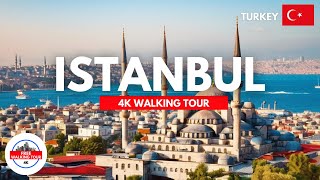 Istanbul Turkey Walking Tour 4K60FPS  Morning Walk  Hagia Sophia Blue Mosque and Grand Bazaar [upl. by Corvin]