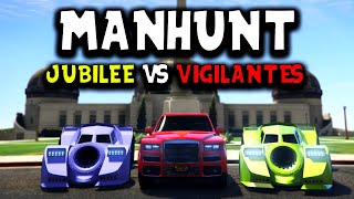 GTA 5 Manhunt  Enus Jubilee VS TWO Vigilantes with HarmNone and NoProblemCheating [upl. by Elliven866]