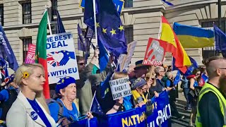 London Huge Protest Britons Want UK To Rejoin European Union [upl. by Nyrroc874]