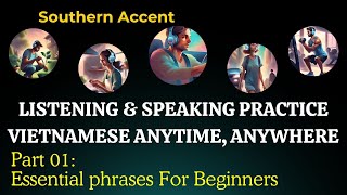 Listening amp Speaking Vietnamese anytime anywhere Part 01 For Beginners Southern Accent [upl. by Comethuauc]