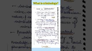 What is Criminology Meaning of Criminology notes [upl. by Isdnyl]