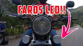 Como instalar exploradoras faros LED en moto  Italika ft125 modificada [upl. by Ennaeerb]