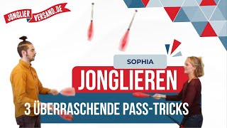 3 überraschende PassTricks  6 Keulen Passen  Jonglierversandde  Tutorial [upl. by Netsruk754]