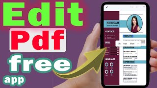 How to edit pdf file in mobile free app step by step [upl. by Arjun]