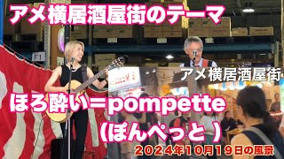 アメ横居酒屋街のテーマ ほろ酔い＝pompette （ぽんぺっと ） Mikaアシダ・ミカ） ２０２４年１０月１９日の風景 [upl. by Gillmore676]