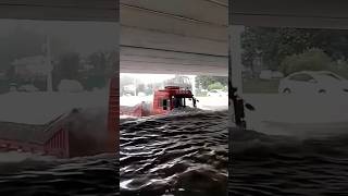 Truck Conquers Underwater Road  Epic Flood Crossing short [upl. by Kurr]