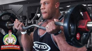 Phil Heaths EZ Bar Bicep Curl  Bicep Exercise 1 [upl. by Brandi]