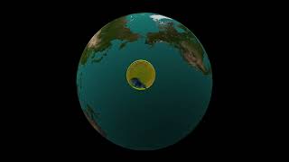 Simulation of an asteroid impact in the North Pacific Ocean seen from a circular orbit [upl. by Larner]