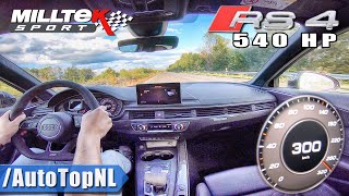 AUDI RS4 B9 540HP 300kmh AUTOBAHN NO SPEED LIMIT by AutoTopNL [upl. by Astrix]